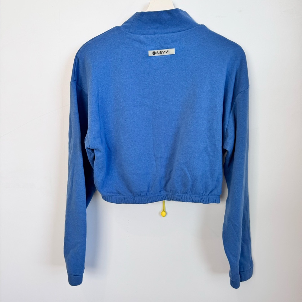 Savvi Tara Crop Sweatshirt in Cobalt Blue Size Small - Picture 7 of 7